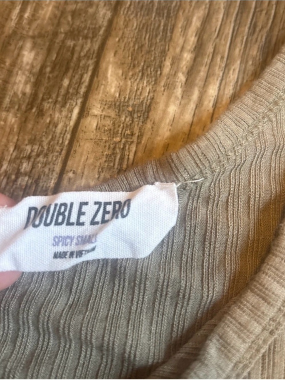 One-Shoulder Ribbed Tank Top — Taupe - Picture 2 of 2